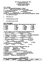Đề kiểm tra khảo sát đầu năm môn Tiếng Anh Lớp 8 (Thí điểm) - Năm học 2015-2016